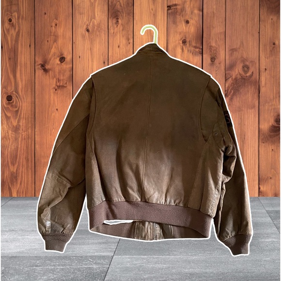 Vintage Phase 2 Men’s Bomber Jacket “100% Genuine Leather and Mapped Lining” - Picture 7 of 12